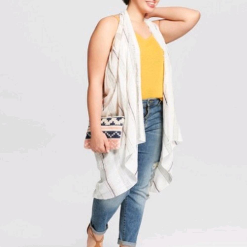 Universal Thread striped Vest kimono Vest